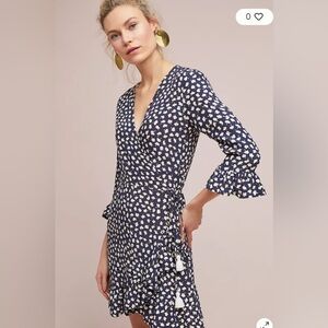 Faithfull The Brand Jasmine Wrap Dress | XS | Coastal Romance in Navy Floral